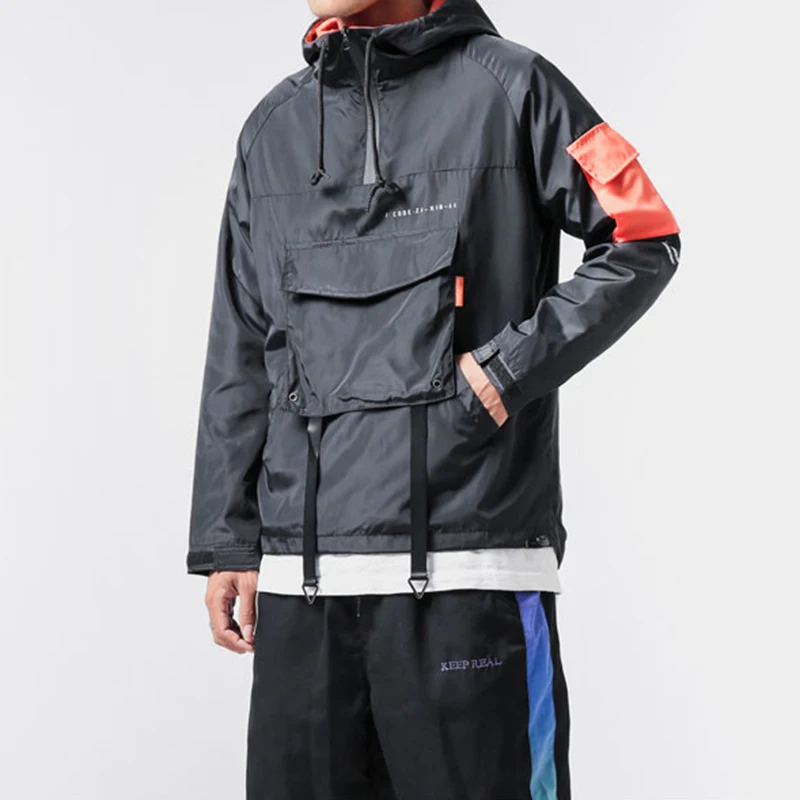 Spring New Arrive Big Pocket Jacket Mens Loose Sport Hoodie Hip Hop Long Sleeve Fashion Coat Male Spring New Arrive Big Pocket Jacket Mens Loose Sport Hoodie Hip Hop Long Sleeve Fashion Coat Male