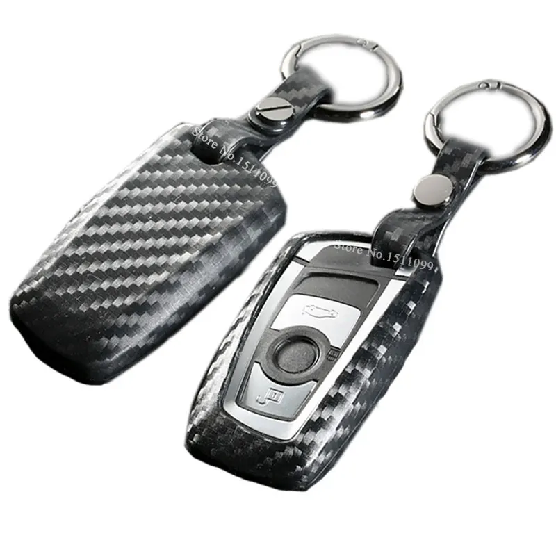 Silicone Carbon Fiber Keychain Key Case Cover For BMW Key Case F30 X5