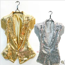 Древний китайский костюм настоящий Ds певец танцоры блёстки кисточкой жилет джазовая сцена представление одежда пальто для мужчин и