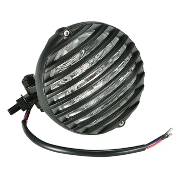 

Motorcycle Metal Retro Barbecue Mask Headlights 12V Motorcycle Scooter Retro Headlights Round Headlights