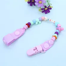 New Baby Pacifier Clip Pacifier Chain Hand Made Colourful Beads Dummy Clip Baby Soother Nipple Holder for Baby Kids