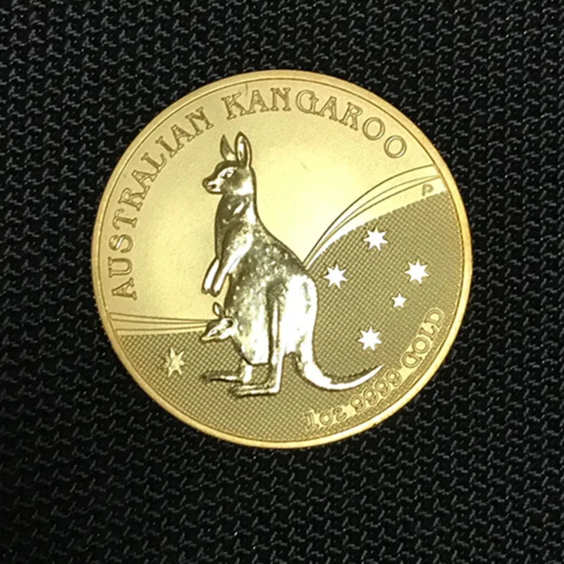10 шт. Немагнитный Австралийский Kangroo 2009 badge 24 К Настоящее Позолоченные 1 унц. 32,6 мм Elizabeth коллекционные sourvenir искусство монета