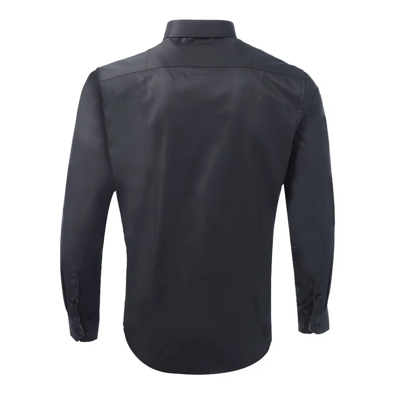 Для мужчин формальные рубашки манжетой Fit Мужская классическая рубашка с один карман с длинным рукавом в полоску/twill Для мужчин s работы