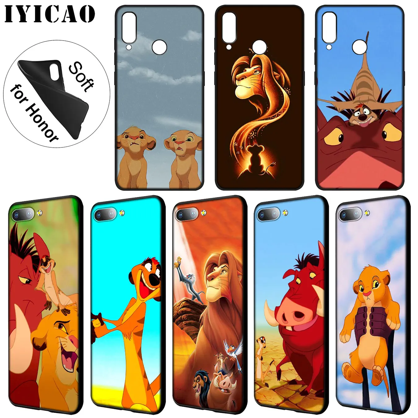 Мягкий силиконовый чехол для телефона IYICAO the Lion King Huawei Y9 Y7 Y6 Prime 2019 Honor 20 8C 8X 8 9 9X 10 Lite