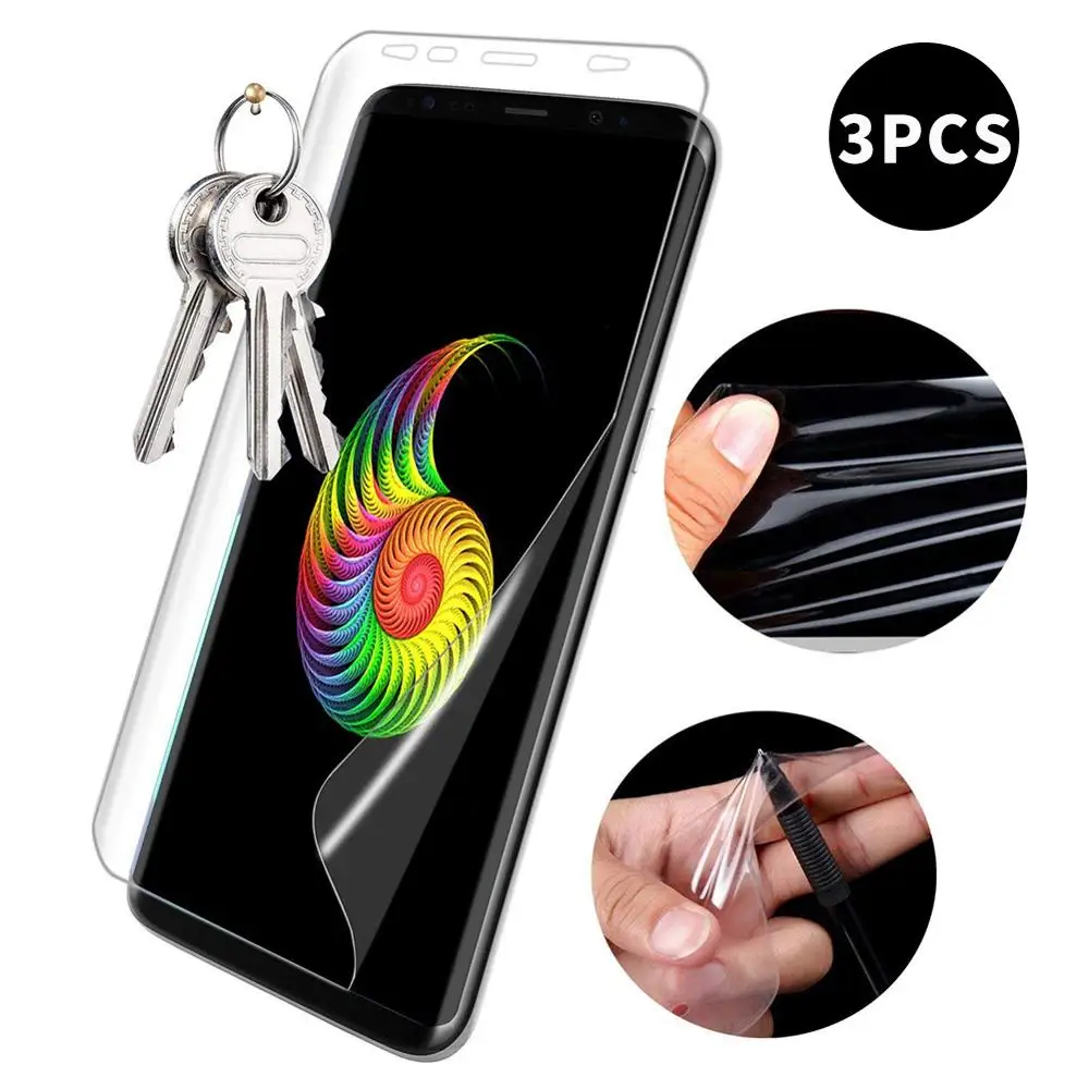 

PET soft flim For Samsung galaxy S10 PLUS S9 S8 S7 edge NOTE9/8 S10E screen protector clear Curved Full cover Not tempered GLASS
