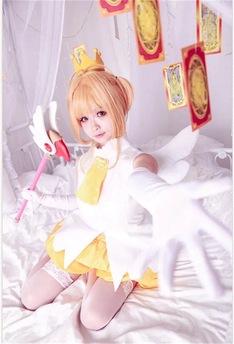 Аниме Cardcaptor Sakura Kinomoto Sakura костюм птицы голова/звезда волшебная палочка Аксессуары Реквизит