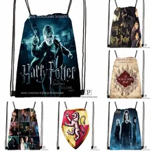 Custom Harry Potter Drawstring Backpack Bag Cute Daypack Kids Satchel (Black Back) 31x40cm#180531-02-13
