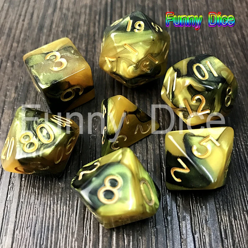 

Pop Dados Rpg Die 7pcs/Set,Gemini Color Playing Dice for Board Game Dungeon and Dragons,Poly Dice Dnd Game Dice,for Collection