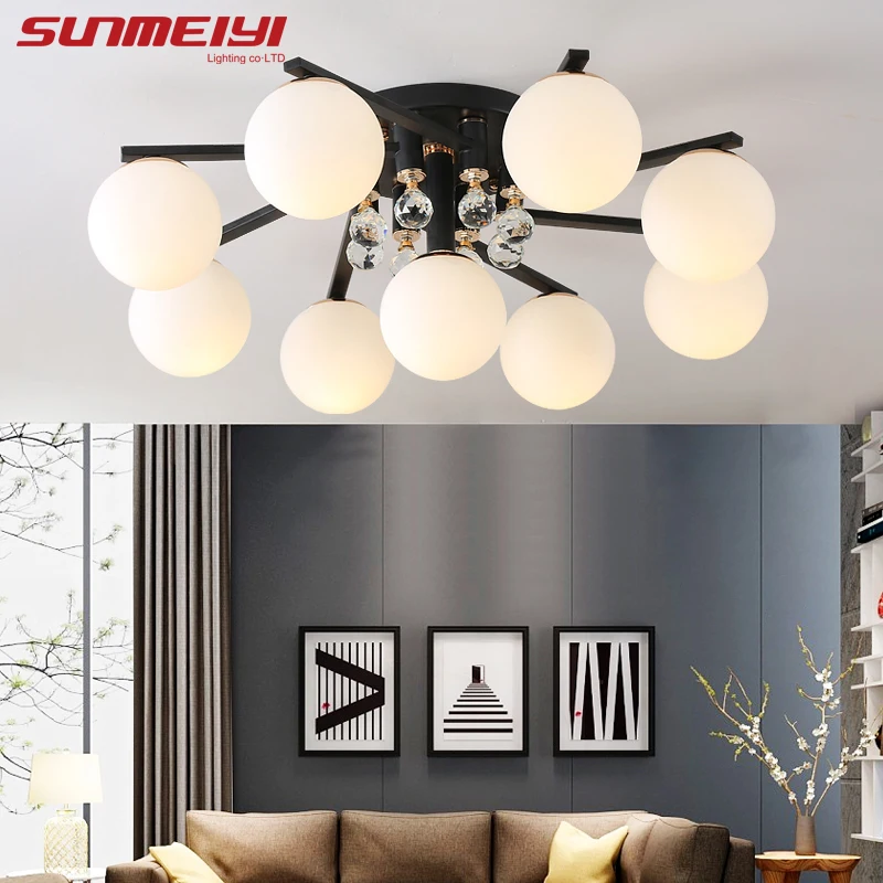 

Modern LED Crystal Ceiling Lights plafonnier led Fixture For Living room Bedroom Study Restaurant lampara techo Children Lamp