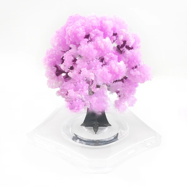 

2019 9x8cm Pink Magic Growing Paper Sakura Tree Magical Grow Christmas Trees Desktop Cherry Blossom Science Toys For Children