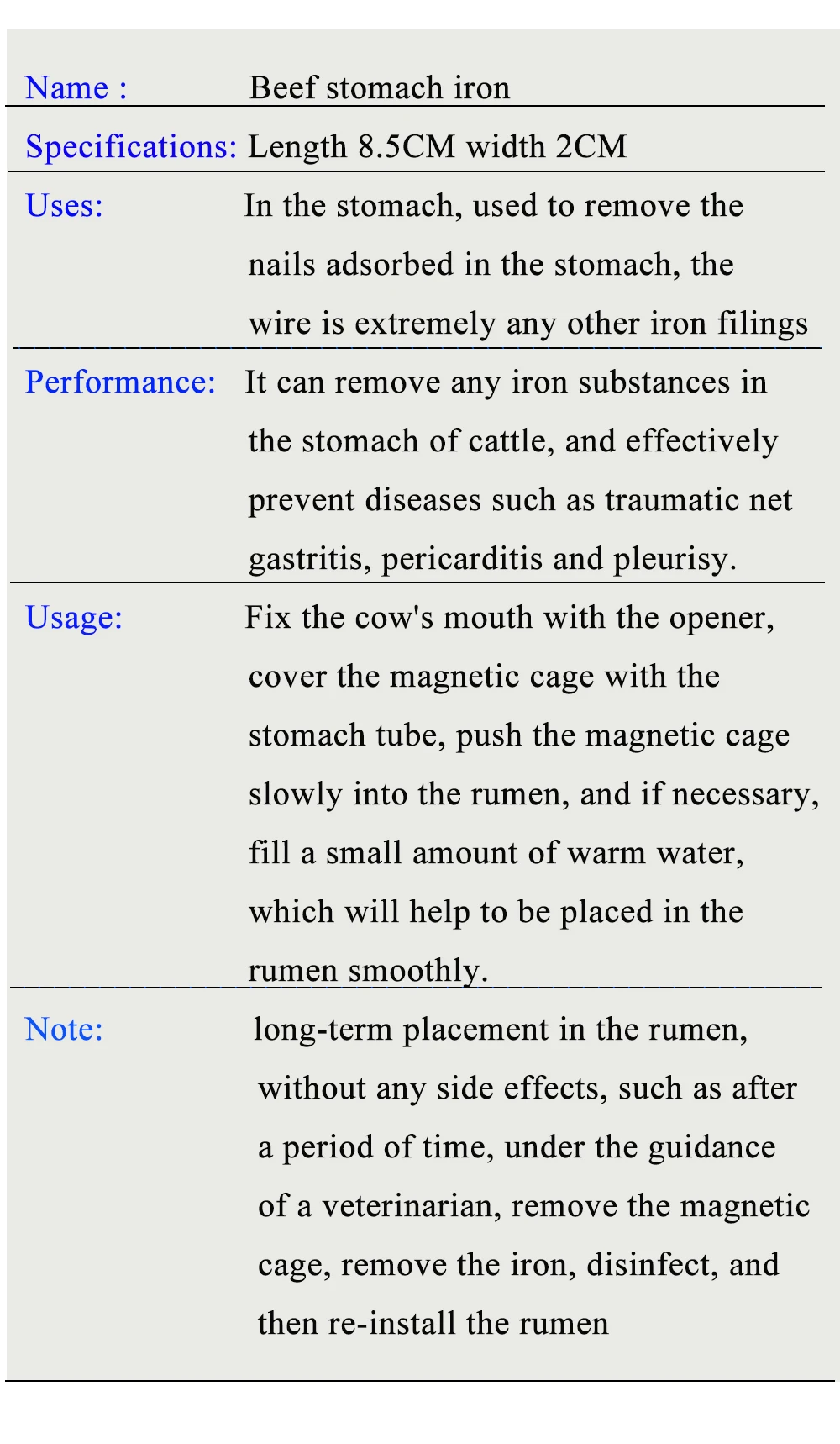 Stomach Magnets Trap Magnetic Metal Rumen Nails