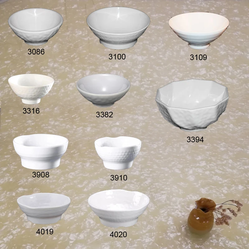 

A5 melamine tableware concave-convex point round bowl