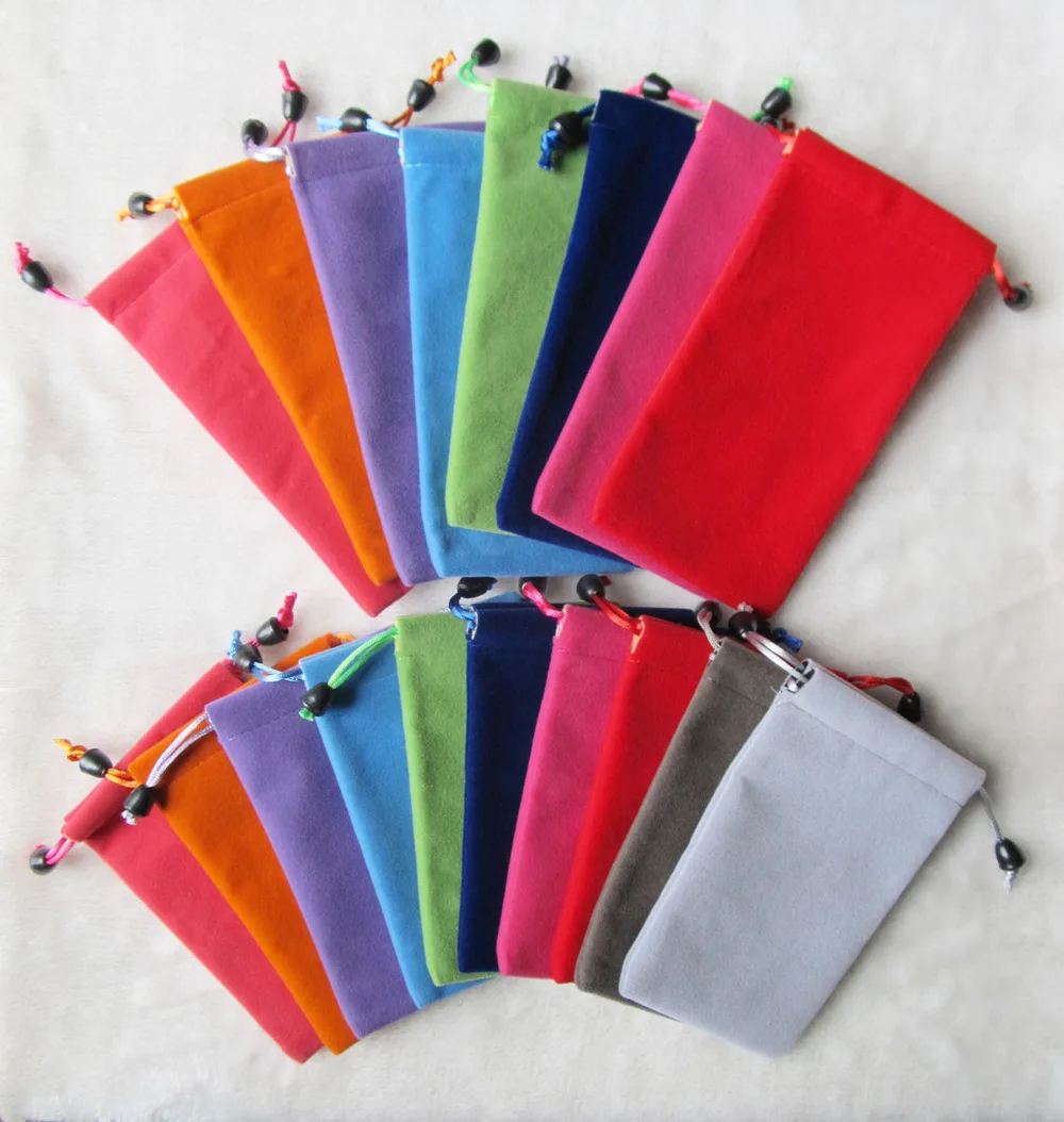 Прямоугольные бархатный подарок сумки многоцветные многофункциональные двойные уплотненные фланелевые мешки сумка для телефона 50 шт./партия