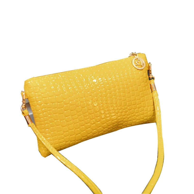

Brand New Women Crocodile Leather Messenger Bags Ladies Pure Colour Bags Zipper Coin Phone Clutch Shoulder Ladies Hand Bags