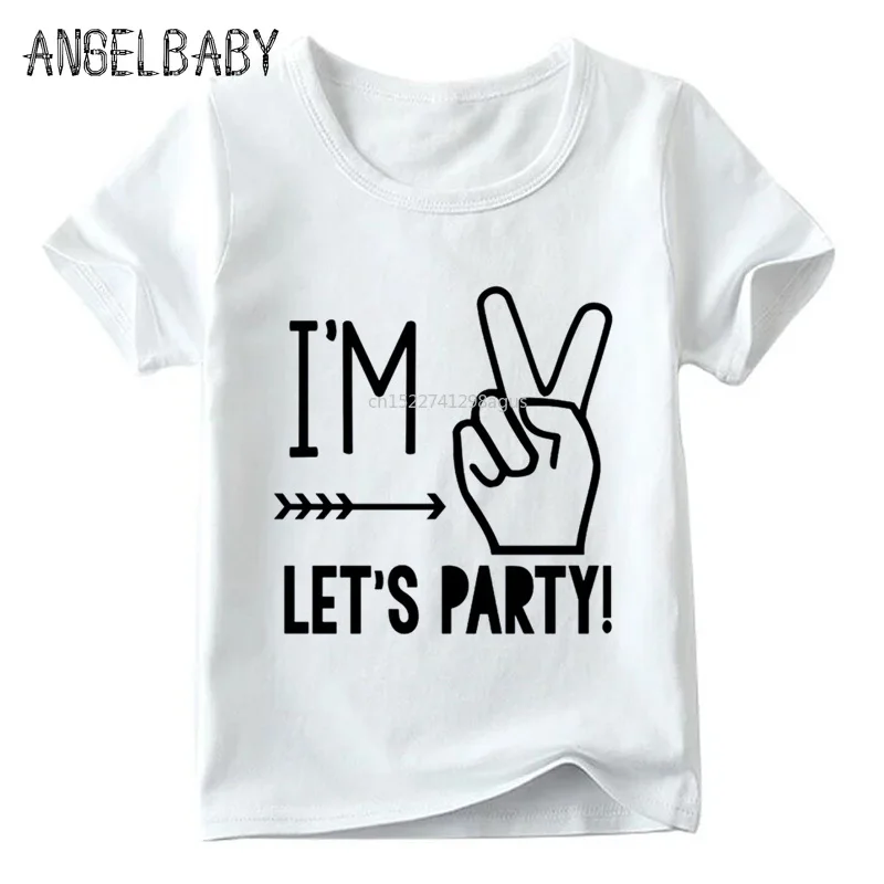 

I'm 1/2/3/4/5 Let's Party Design Kids T shirt Baby Summer White T-shirt Boy and Girl Birthday Gift Number Print Clothes,ooo5214