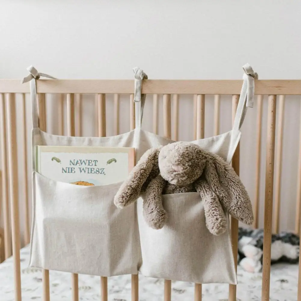 

Baby Crib Organizer Bed Hanging Bag For Baby Essentials Multi-Purpose Bedside Diaper Organizer Cradle Bedding Accessories