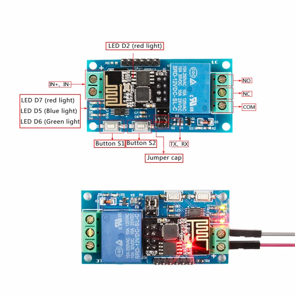 12 В ESP8266 2 битное реле Wi Fi IOT интеллектуальное управление для домашнего мобильного