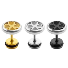 Серьги в стиле панк, хирургические стальные серьги-гвоздики в форме сердца, черные круглые серьги-гвоздики для мужчин и женщин, серьги для пирсинга