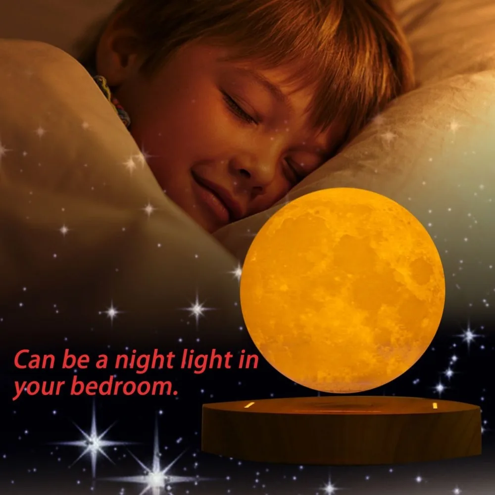  Magnetic Levitating 3D Moon Lamp 360 rotated Wooden Base 10cm Night Lamp Floating Romantic Light Ho - 33010219272