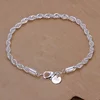 Silver color chain exquisite twisted bracelet fashion charm chain women men solid wedding cute simple models jewelry , H207 ► Photo 3/5