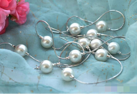 

3111 white round SOUTH SEA SHELL PEARL CHAIN NECKLACE