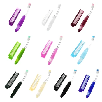 

1 Set 2in1 Portable Travel Foldable Massage Hair Comb brush Folding Toothbrush Color New Deisgn