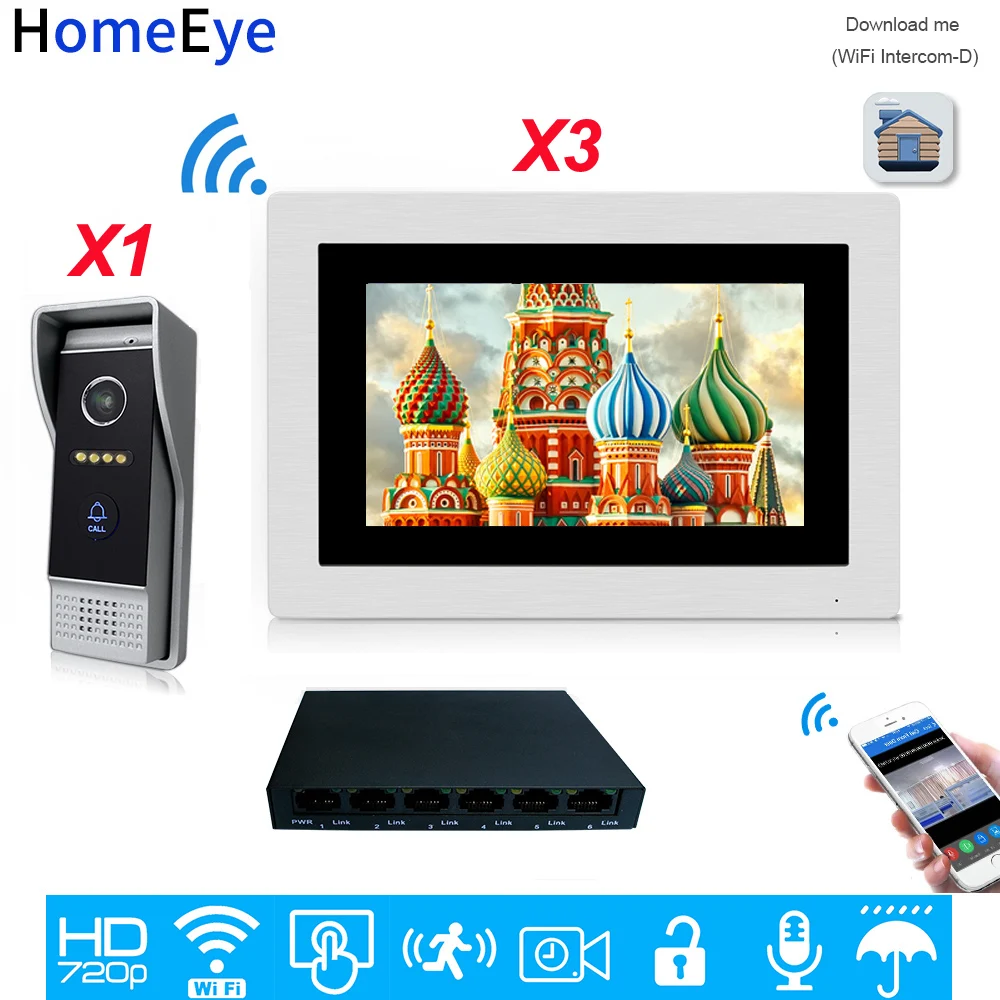 HomeEye 720 P WiFi IP видео дверной телефон видеодомофон Android/IOS приложение Дистанционное разблокирование система контроля доступа дома Обнаружение движения