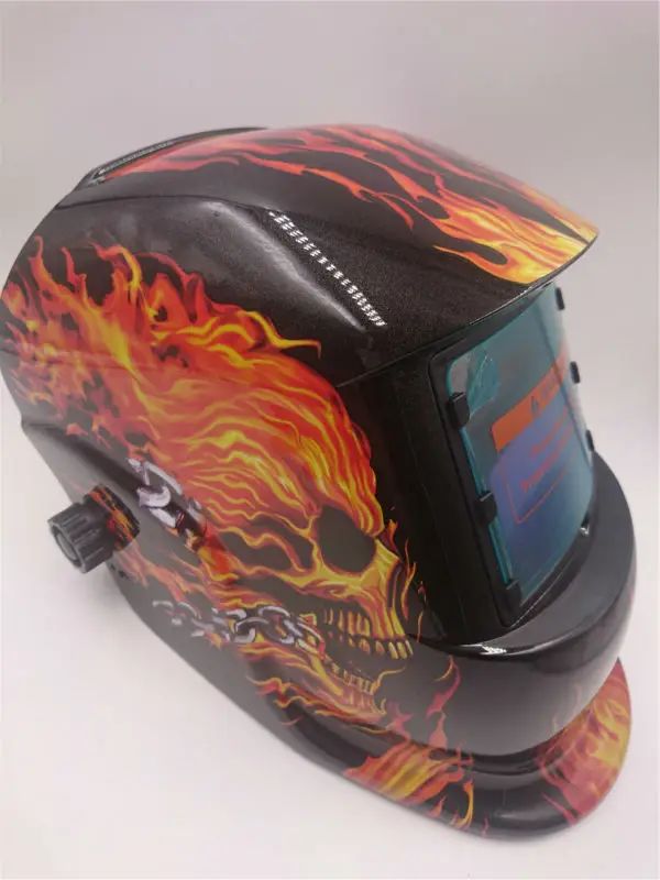 

free shipping flame skull red Solar Auto darkening welding helmet/face welding mask/Electric welder mask/caps EH636/EF9040G