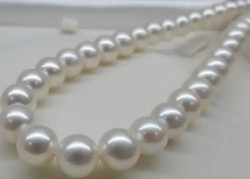 

huge AAA 11-12MM ROUND SOUTH SEA GENUINE WHITE PEARL NECKLACE 14KGP 17 INCH Noble style Natural Fine jewe fast SHIPPING