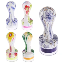 Jelly Silicone Nail Art Stamper Scraper Nail Art Stamping DIY Nail Design Stamp with Flower Handle Manicure Beauty Tools