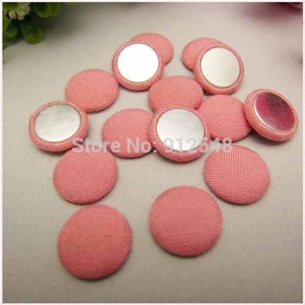 50pcs/lot 15mm Solid Fabric Covered flat back Buttons, Cloth Covered
