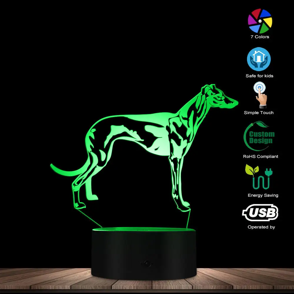 Венгрия собака vizsla светодиодный 3d-ночник породы собак Цвет Изменение Настольная лампа декоративное освещение щенок сонный свет сувенир