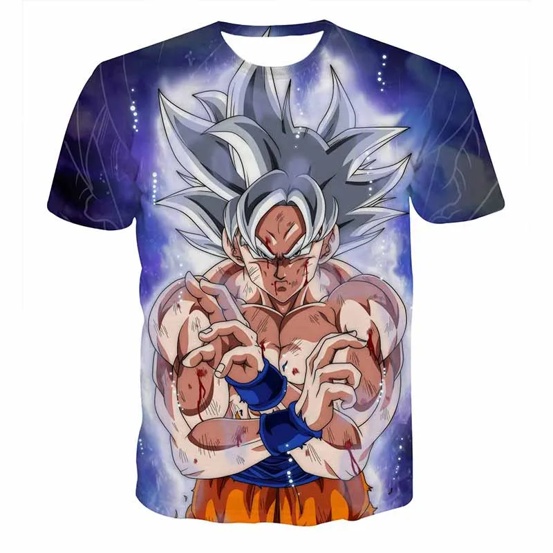 Dragon Ball Z Футболка мужская летняя 3D печать Супер Saiyan Son Goku God Black Zamasu Vegeta Драконий жемчуг футболки повседневные топы футболки - Цвет: 9