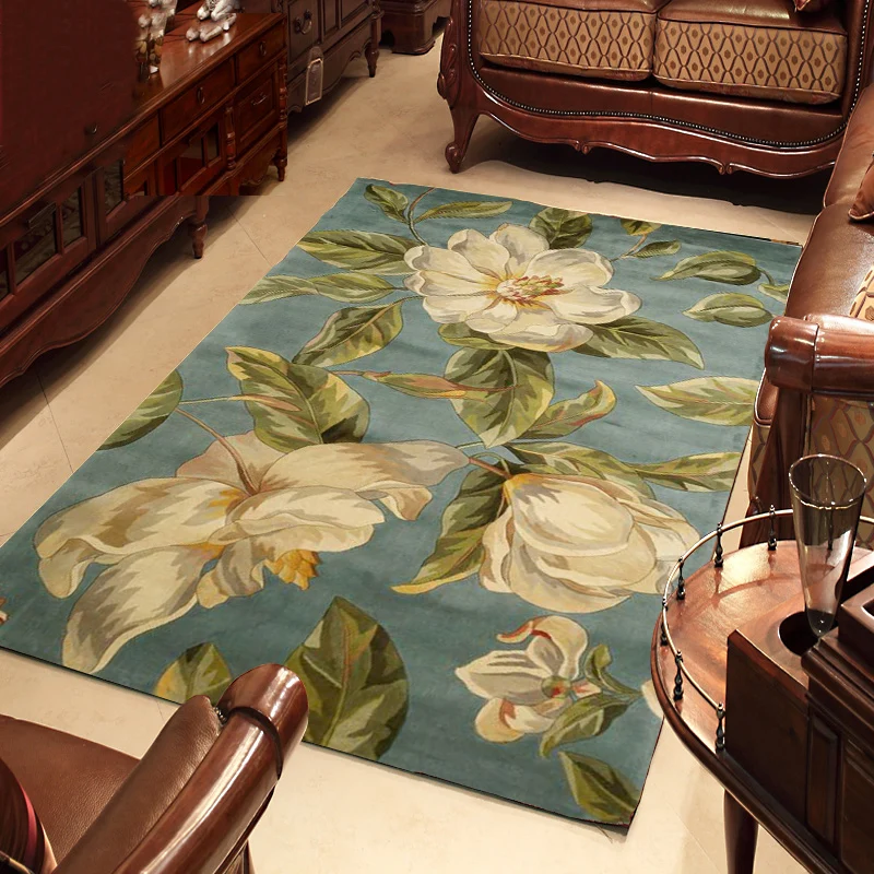 

Wool american high quality customize carpet rustic flower coffee table