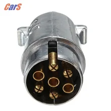 Hot 7 Pin Trailer Ute Socket Car Electrical Plug Sockets Round Male Metal Caravan Trailer Truck Ute Automotive Parts Boat