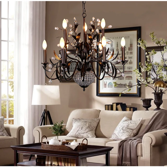 American Style Crystal Chandelier Living Room Bedroom Dining American Style Crystal Chandelier Living Room Bedroom Dining Lamp Garden Hotel Mediterranean Chandeliers