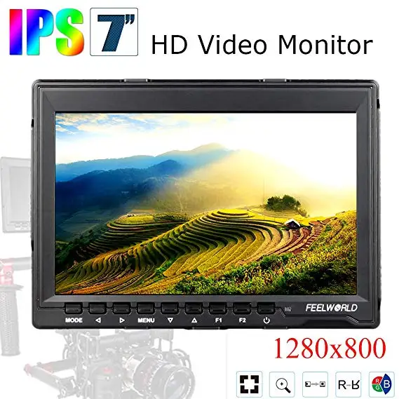 Feelworld FW759 7 дюймов Ultra HD 1280x800 ips экран Камера полевой монитор для BMPCC с 1" Волшебный Регулируемый рычаг