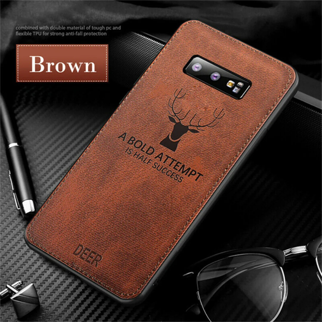 Luxury Cloth Skin Fabric TPU Leather Matte Phone Case Back Cover Capa For Samsung Galaxy S10 Plus S10E S10 Business Coque Fundas