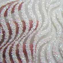 1 шт., модная блестящая вечерняя сетка для платьев, ткань, клееные блестки, печатная сетчатая ткань, французская блестящая ткань для свадебного платья