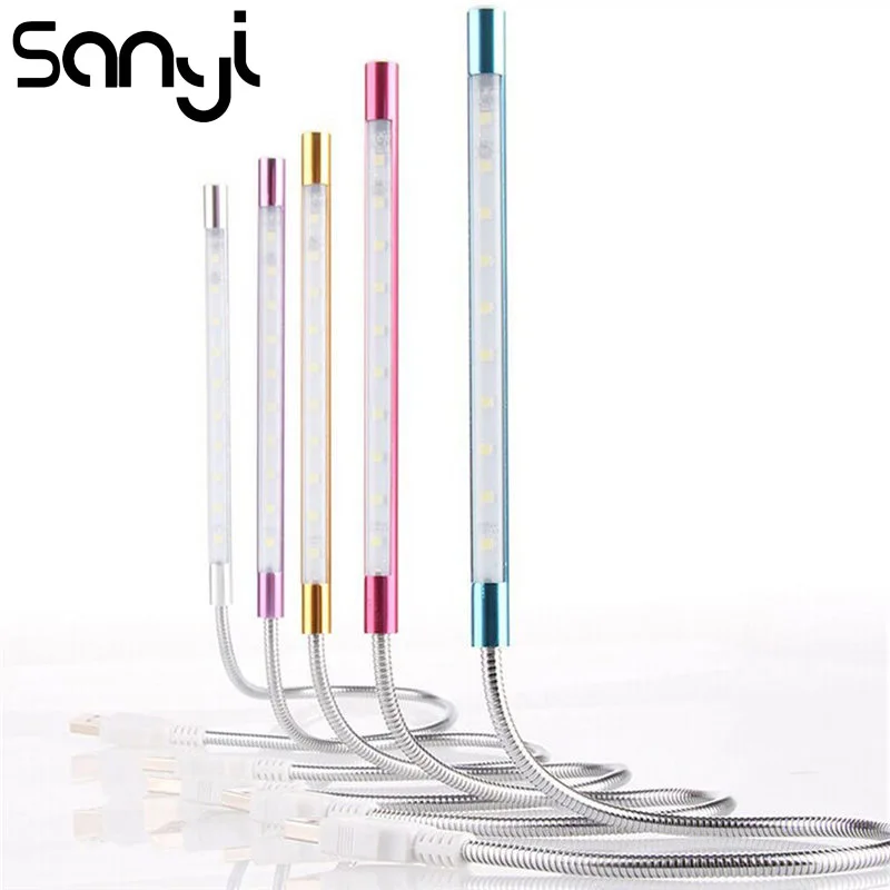 Фонарик Sanyi с USB гибкий Ультраяркий миниатюрный светильник 10 светодиодами для ПК