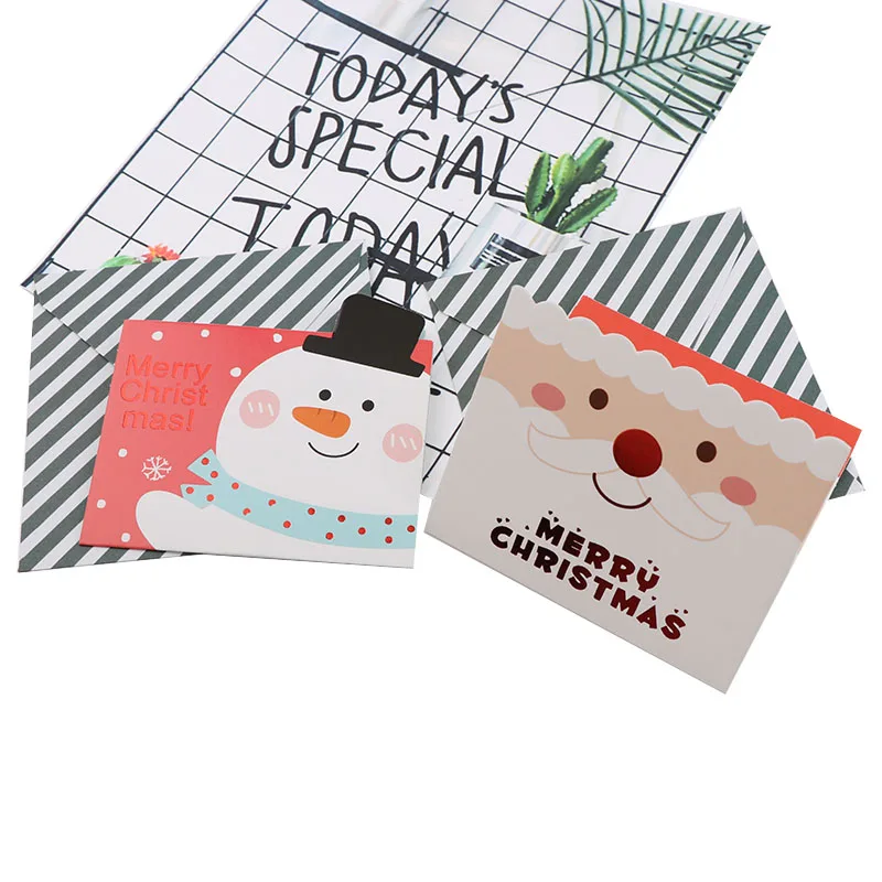 

8PC Chrimas Greeting Card For Valentine's DayColorful Wedding Party Blessing Cards Gift Mini Leave MessageCard With Envelope