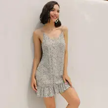 Vestido de verão plus size floral feminino, roupas estilo espaguete com decote em v profundo, streetwear de praia, S-XXL