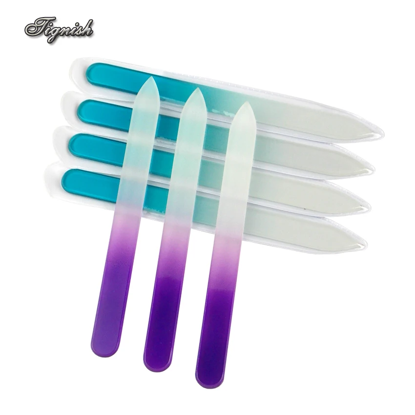 Tignish 5ks / Lot Trvanlivý pilník na nehty Crystal Glass Buffer Nail Art Manikúra UV Care Device Pro leštící nástroj