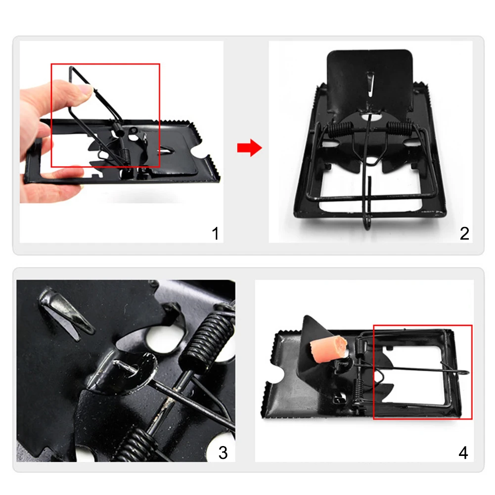 Многоразовые ловушки для крыс, ловушка для борьбы с вредителями, чувствительная ловушка для экологически чистых мышей, ловушка для вредителей, легкая в наборе, железная ловушка для мышей, товары для сада