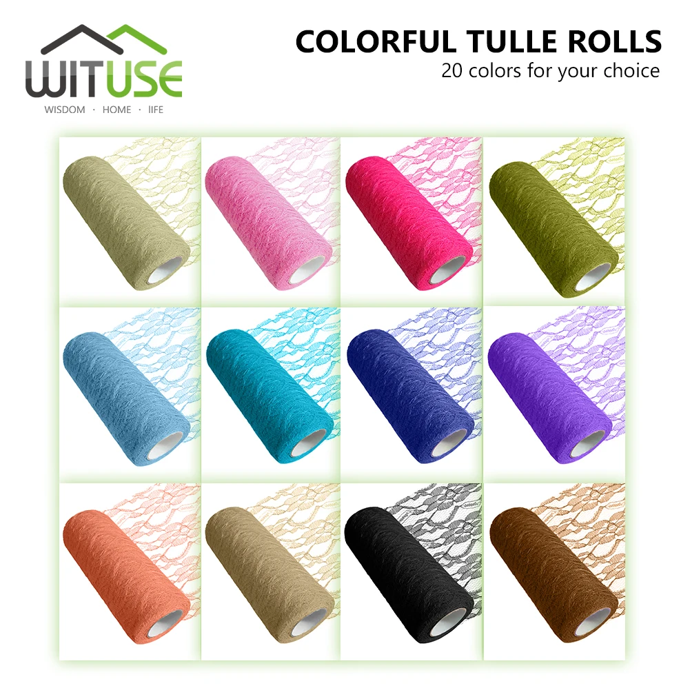 

15cm 25Yards Lace Roll Tulle Roll Lace Tulle Fabric Table Runner Chair Sash Tutu Tulle Skirt For Party Wedding Decor Diy Gift