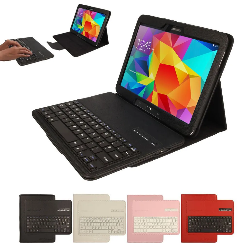

Removable Wireless Bluetooth Keyboard For Samsung Galaxy Tab 4 10.1 T530 T531 T535 Protective Folio PU Leather Case Cover