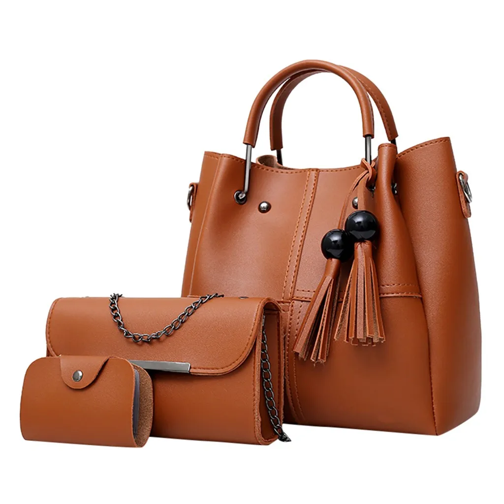 Модные женские сумки с бахромой, 3 шт., женские сумки через плечо, женские сумки - Цвет: BW