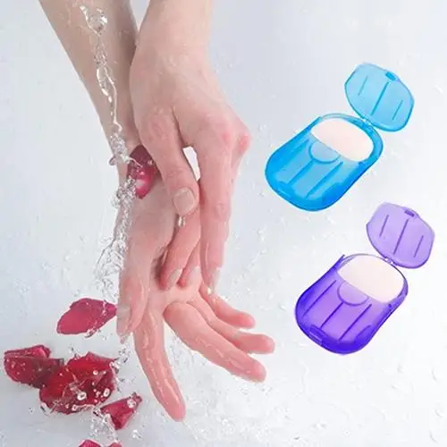 Мыло 2 Коробки мини мытье рук Ванна Путешествия Ароматические слайд Листы Вспенивание Бумага мыло