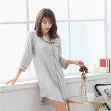 Для женщин Ночная сорочка атласные шелковые пижамы сексуальный женский ночной рубашке домашнее платье одноцветное ночное белье для Для женщин сна