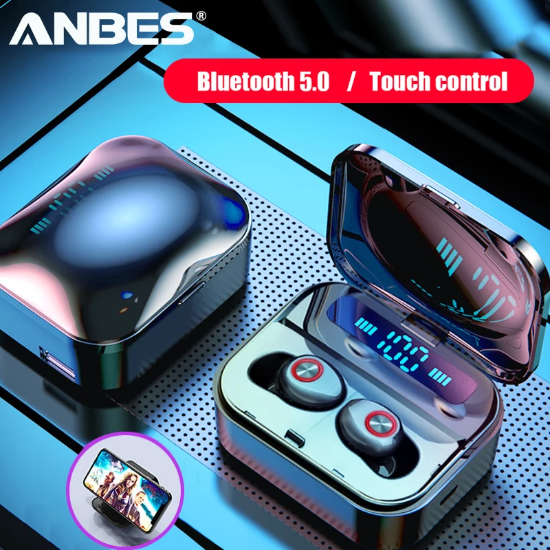

TWS 5.0 Bluetooth Earphone Gaming Headset IPX7 Waterproof with LED Display Smart charging box Wireless 9D Stereo Headphones